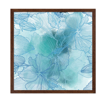 Blue Floral Lines