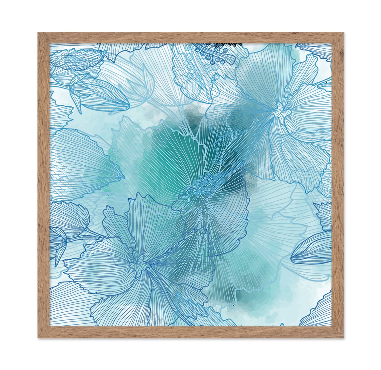 Blue Floral Lines