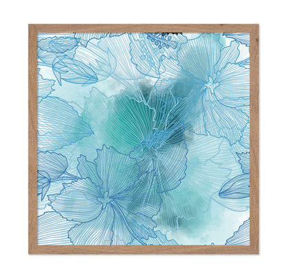 Blue Floral Lines