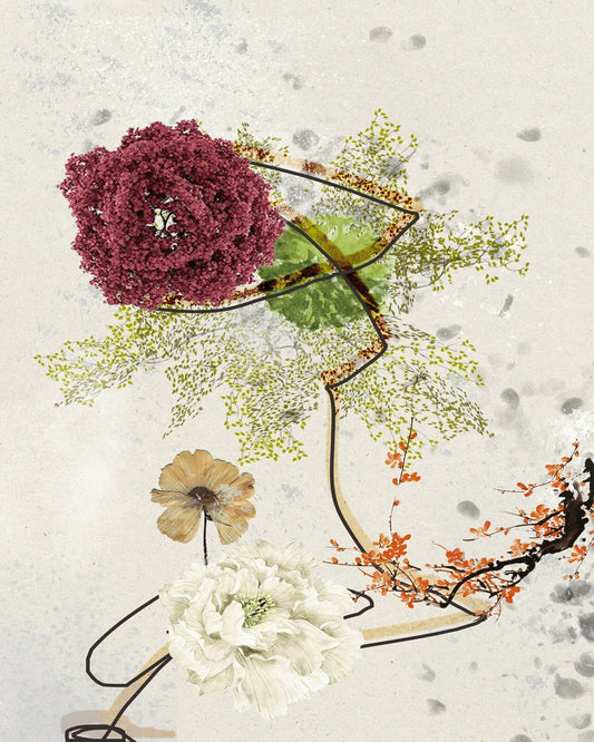 Floral Line Composition