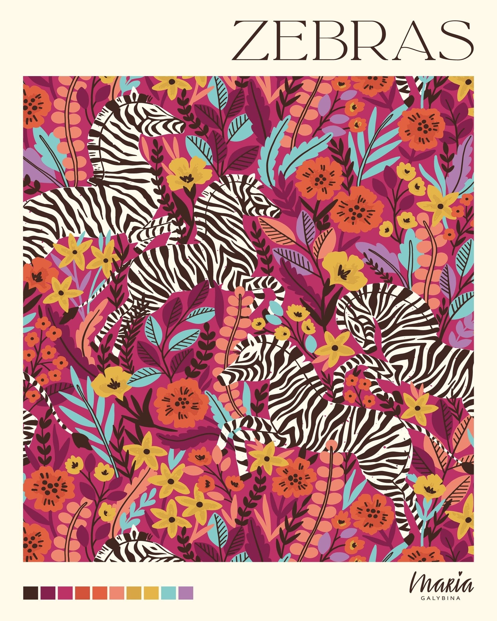 Floral Zebra Pattern