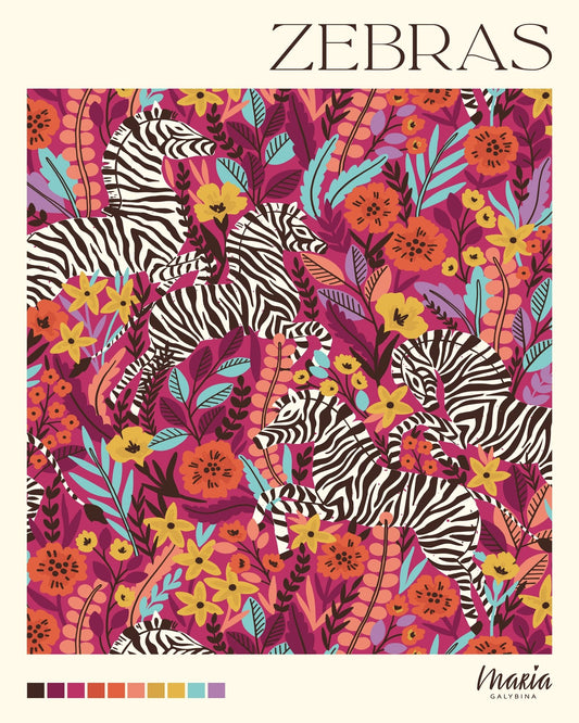 Floral Zebra Pattern
