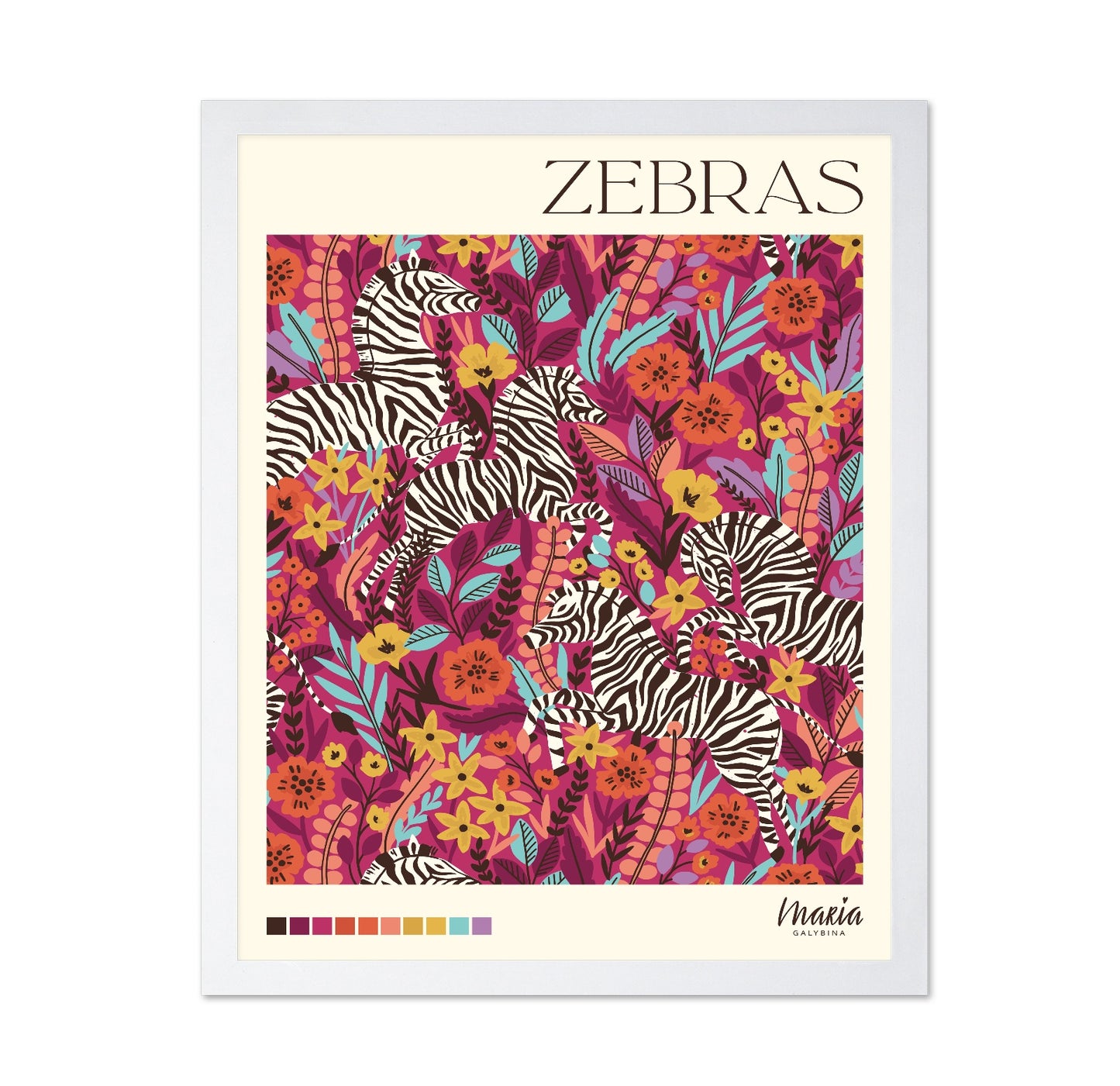 Floral Zebra Pattern