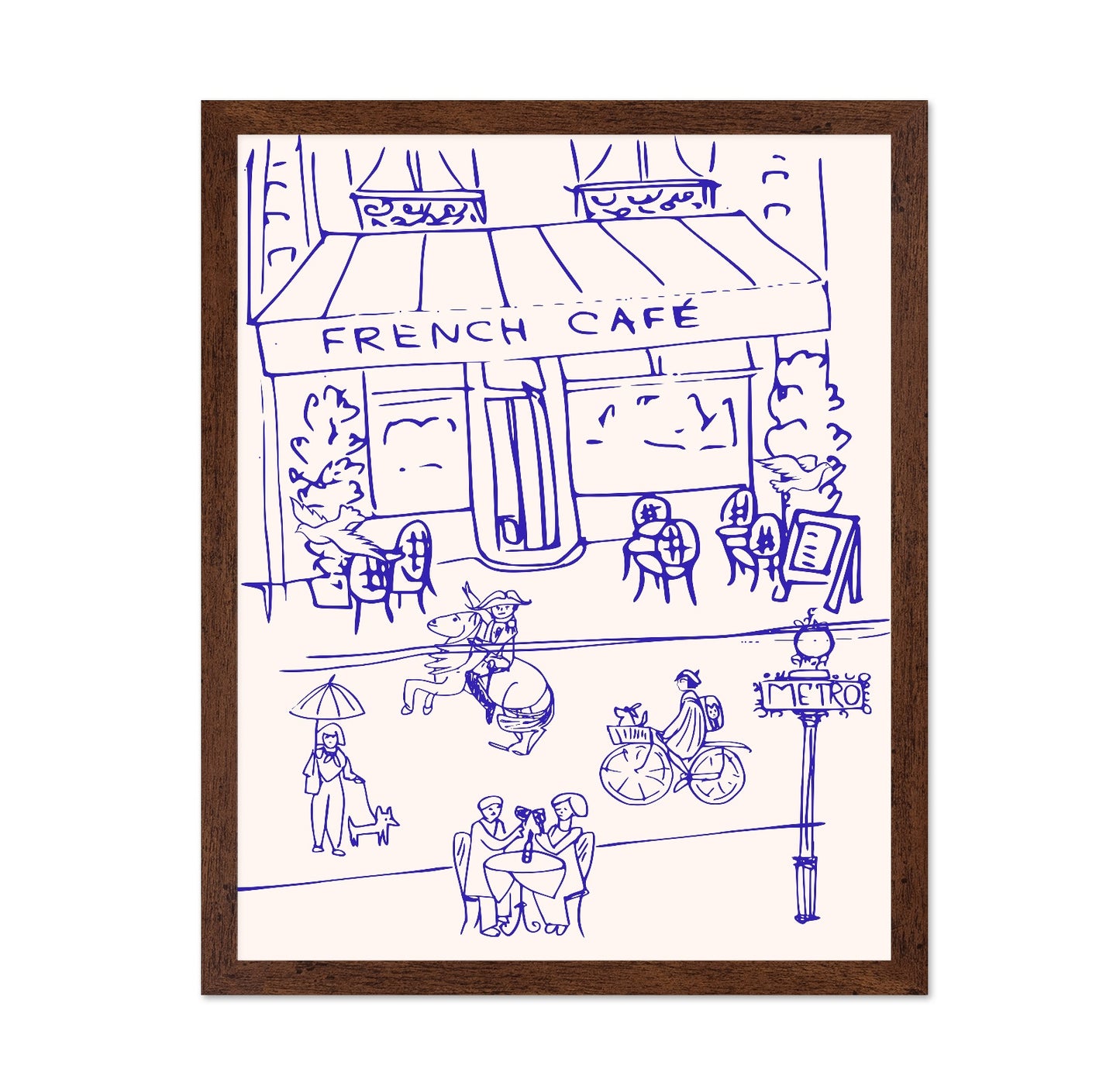 French Cafe Line Drawing
