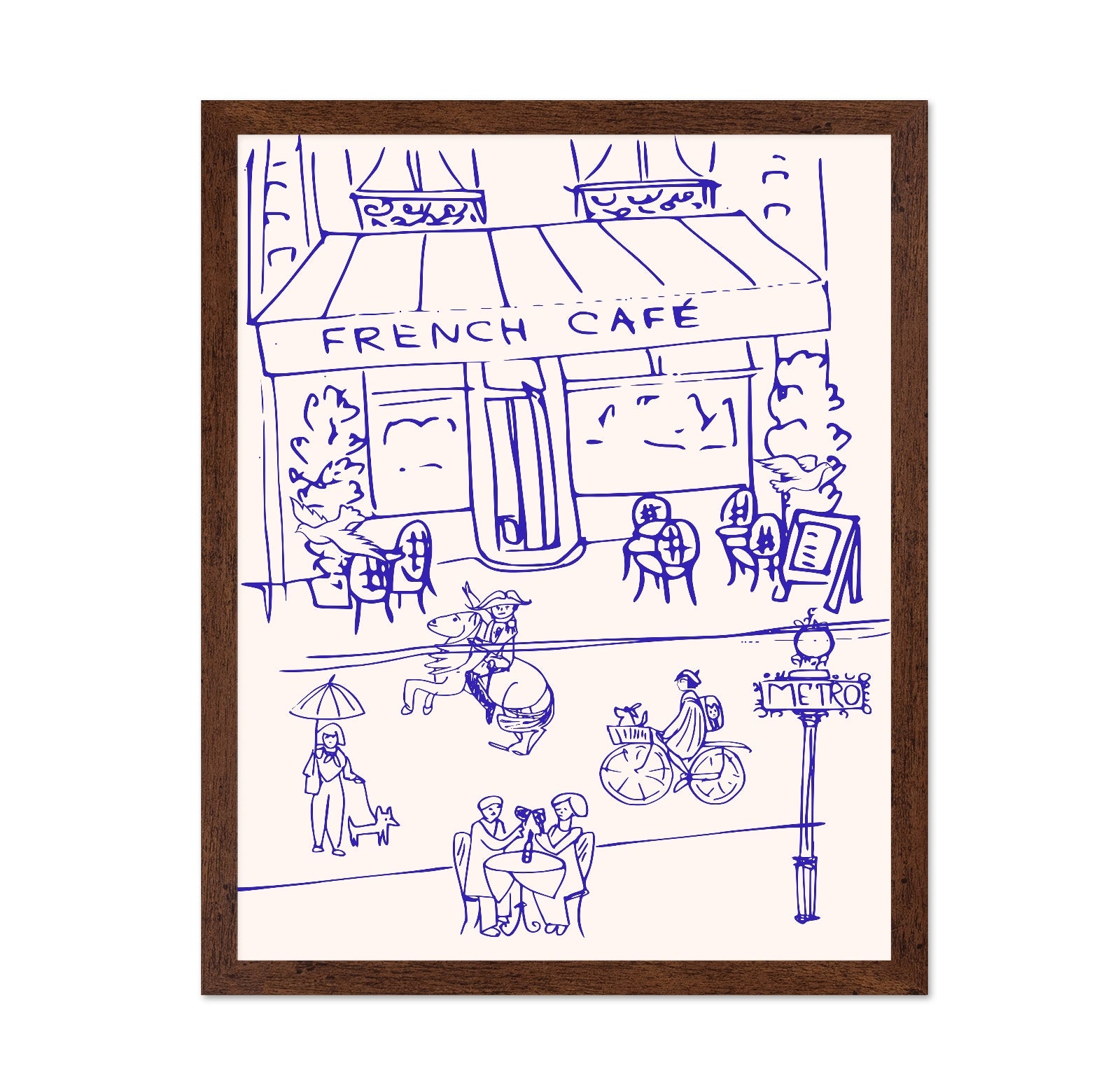 French Cafe Line Drawing
