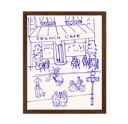 French Cafe Line Drawing