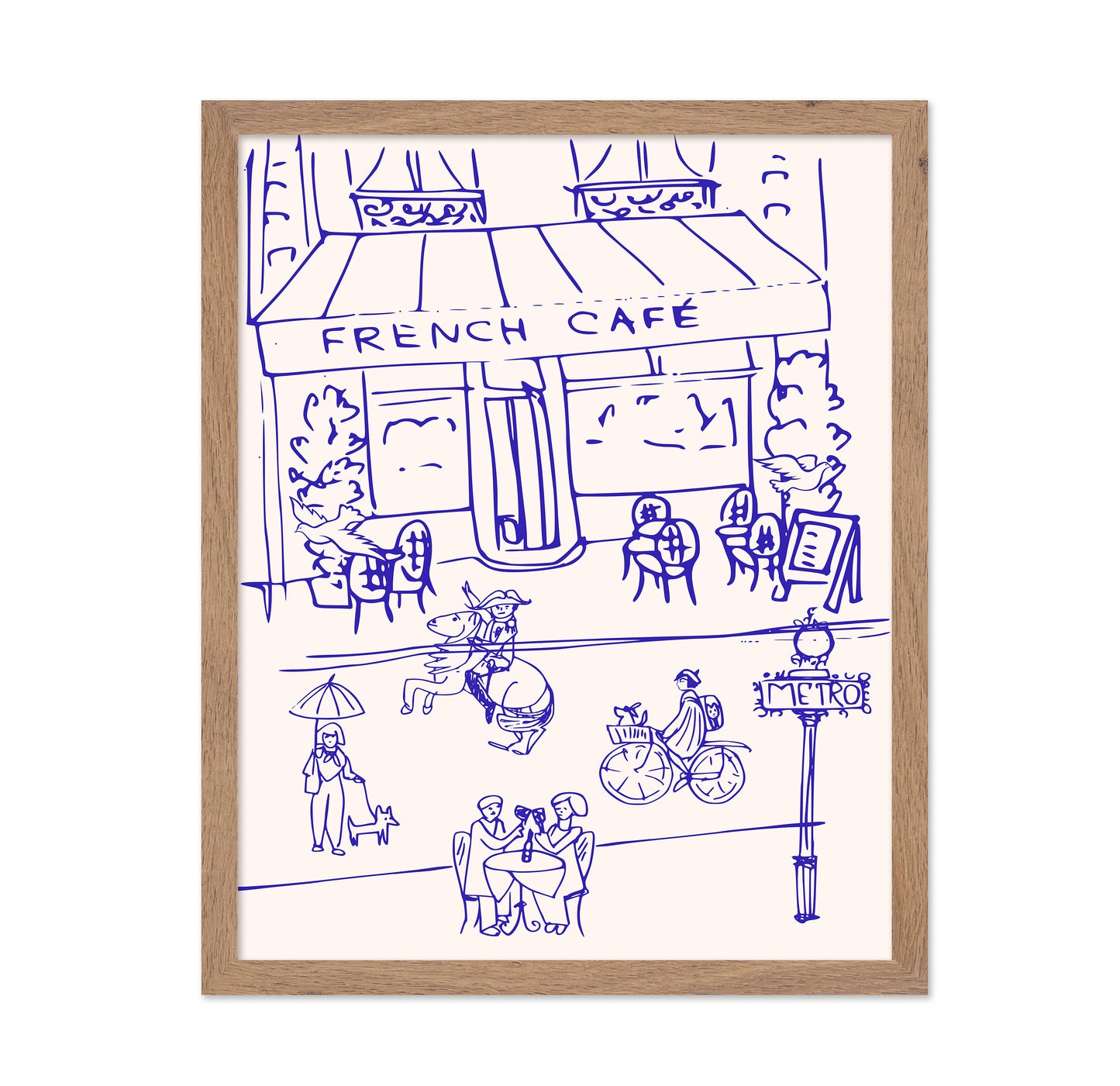 French Cafe Line Drawing