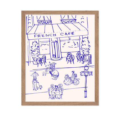 French Cafe Line Drawing