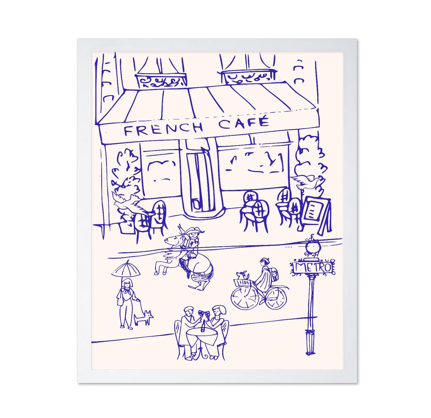 French Cafe Line Drawing