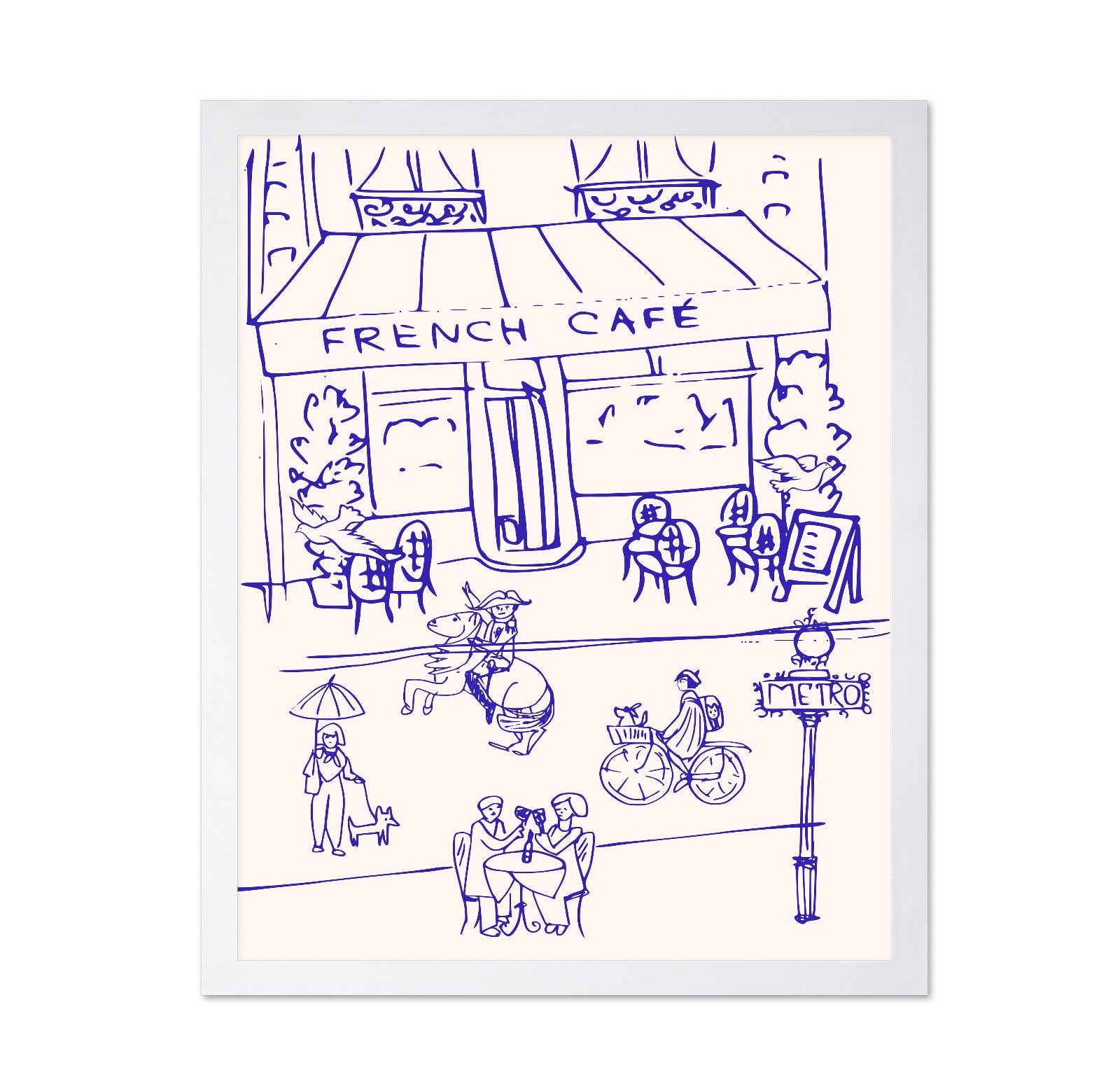 French Cafe Line Drawing