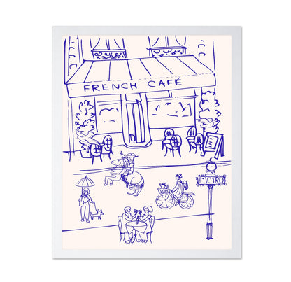 French Cafe Line Drawing
