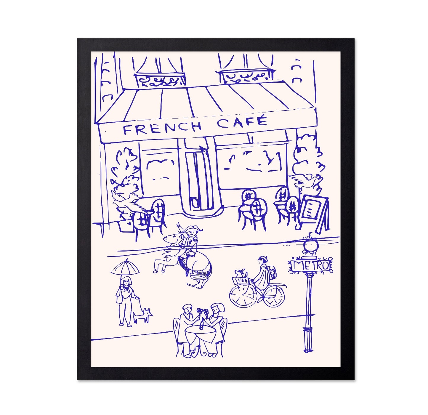 French Cafe Line Drawing
