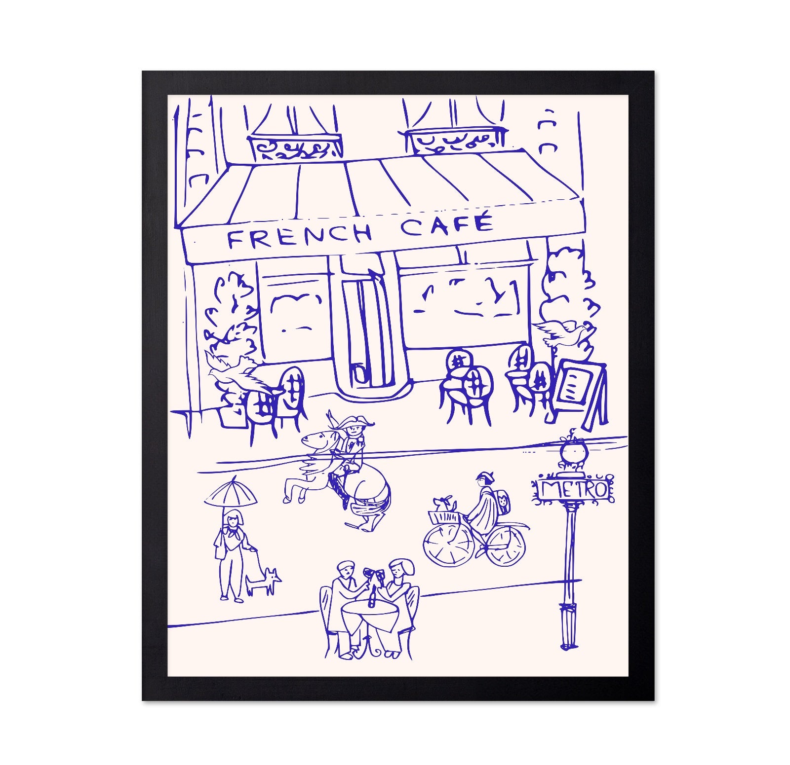 French Cafe Line Drawing