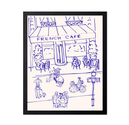 French Cafe Line Drawing