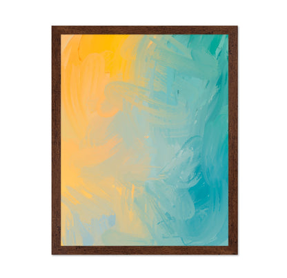 Aqua Gold Brushstroke