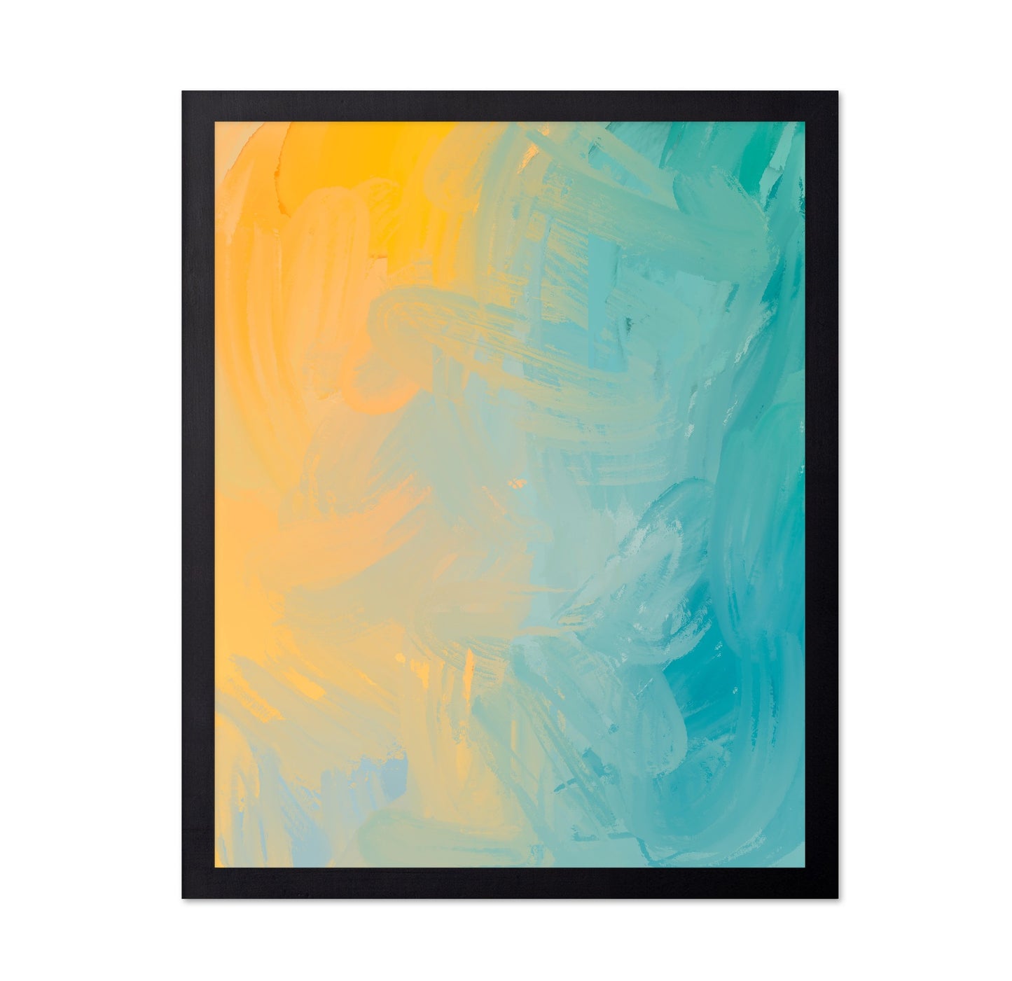Aqua Gold Brushstroke