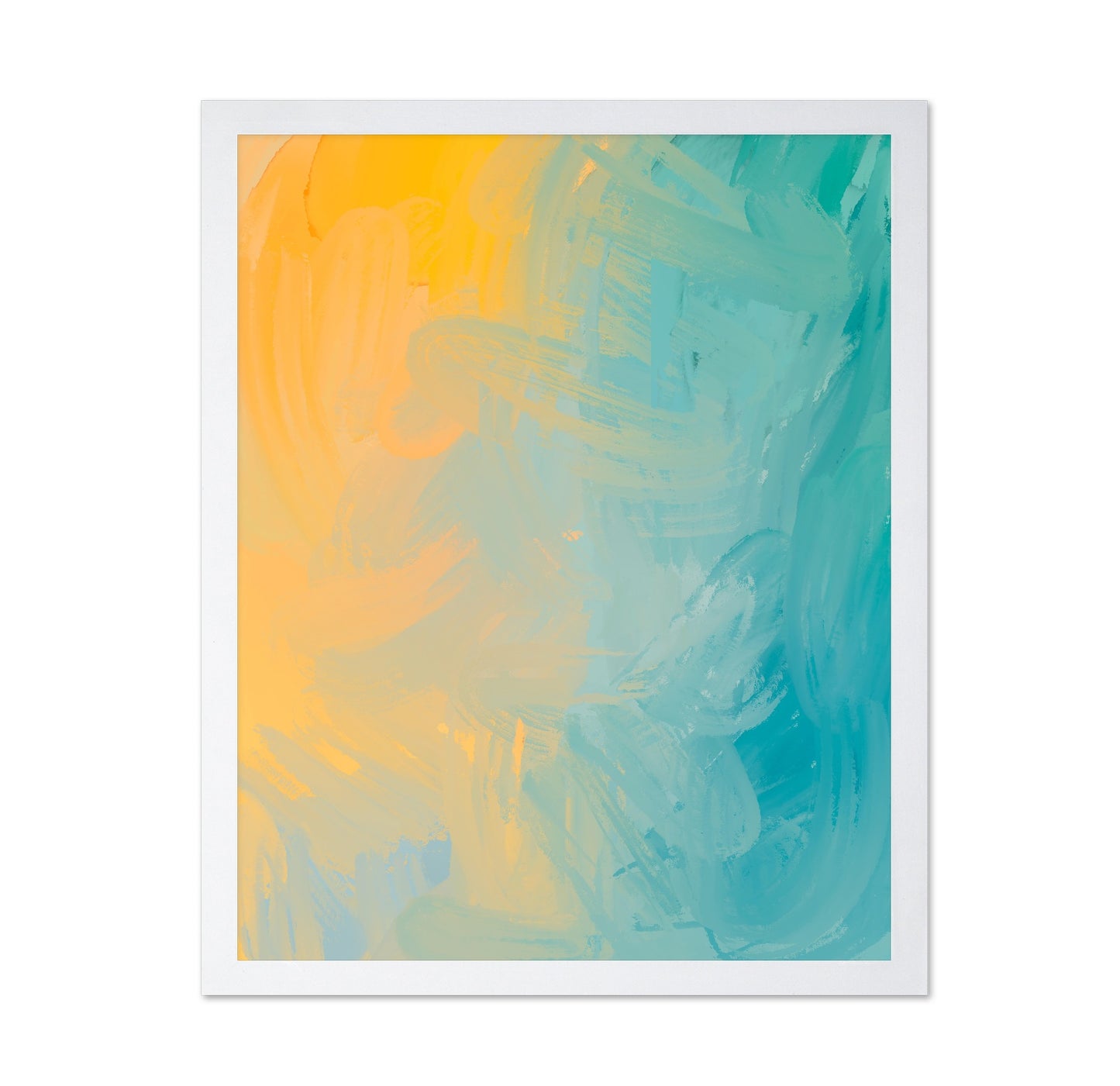 Aqua Gold Brushstroke