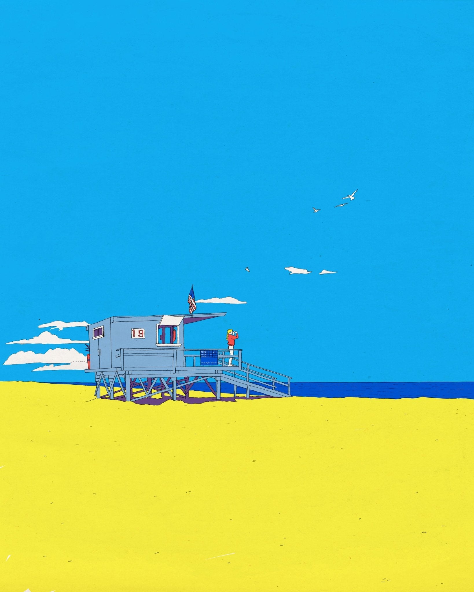 Lifeguard Beach Scene