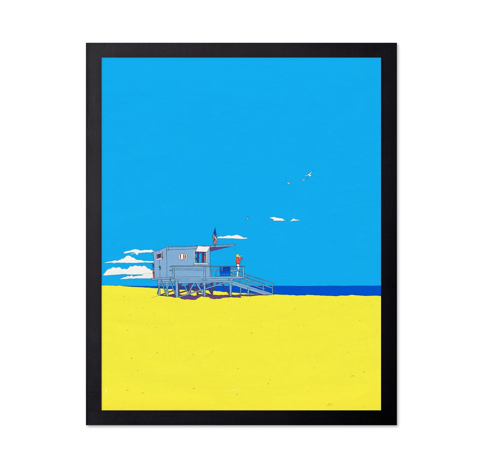 Lifeguard Beach Scene