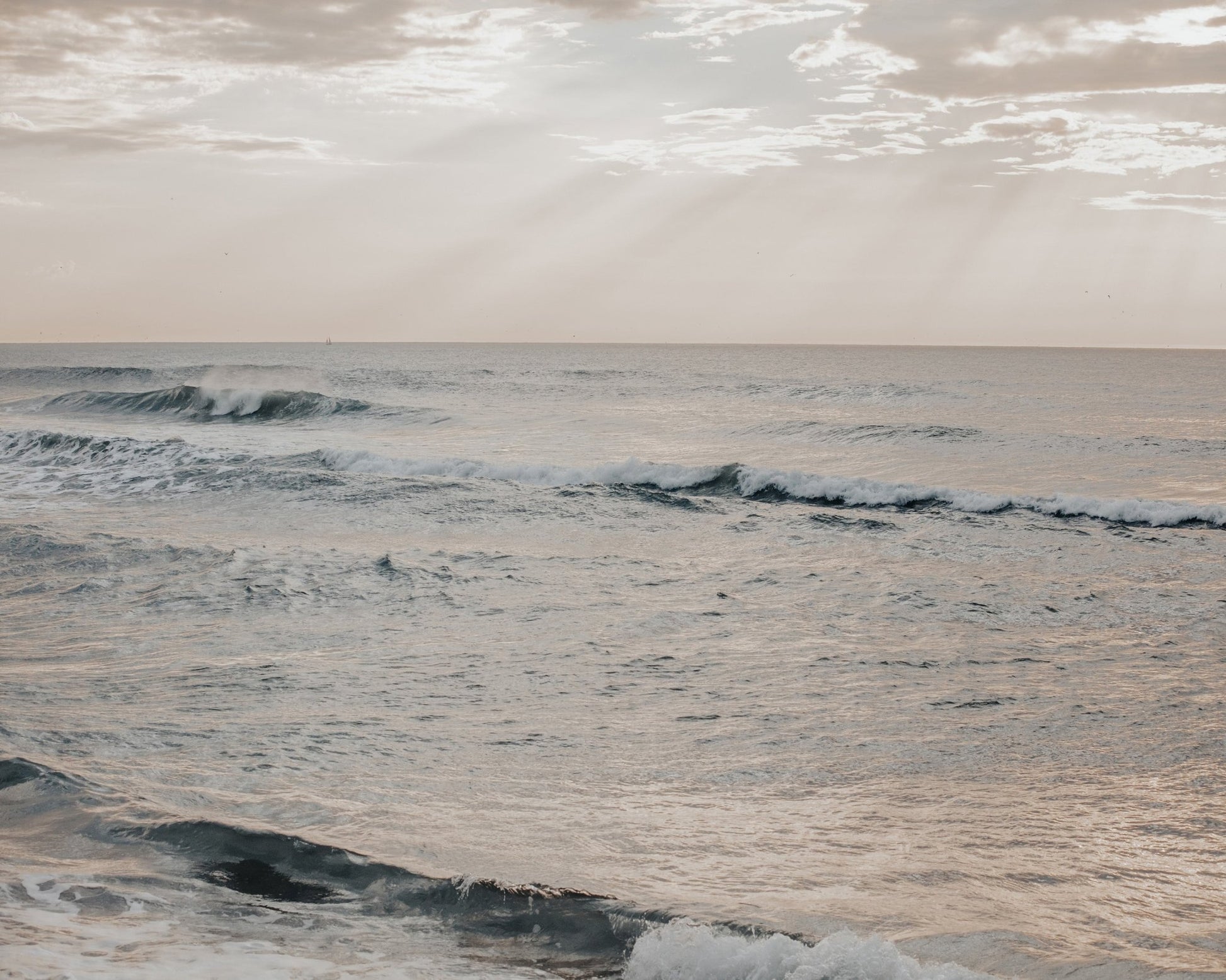 Overcast Ocean Waves
