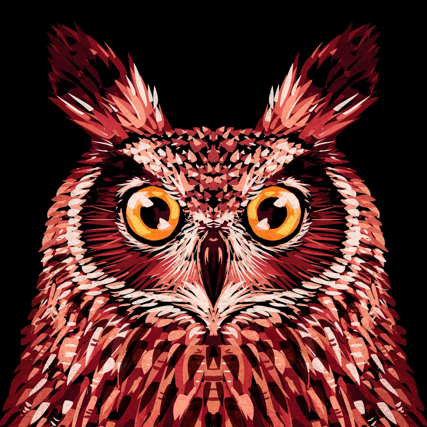 Crimson Owl Gaze