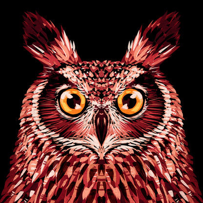 Crimson Owl Gaze