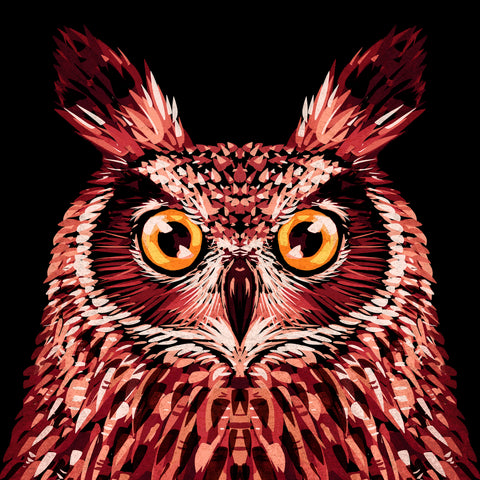Crimson Owl Gaze