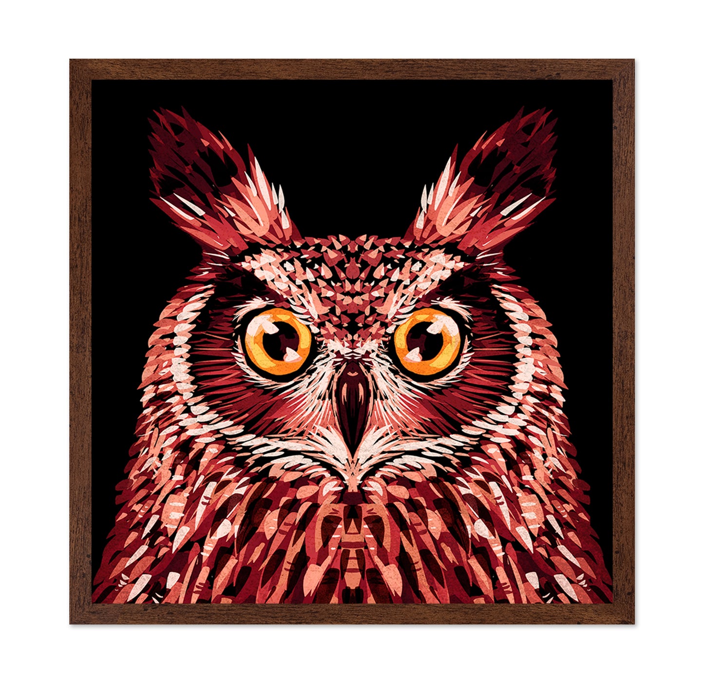 Crimson Owl Gaze