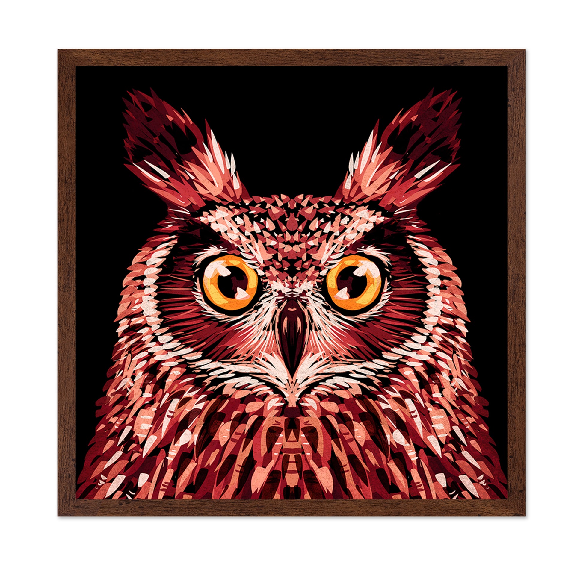 Crimson Owl Gaze