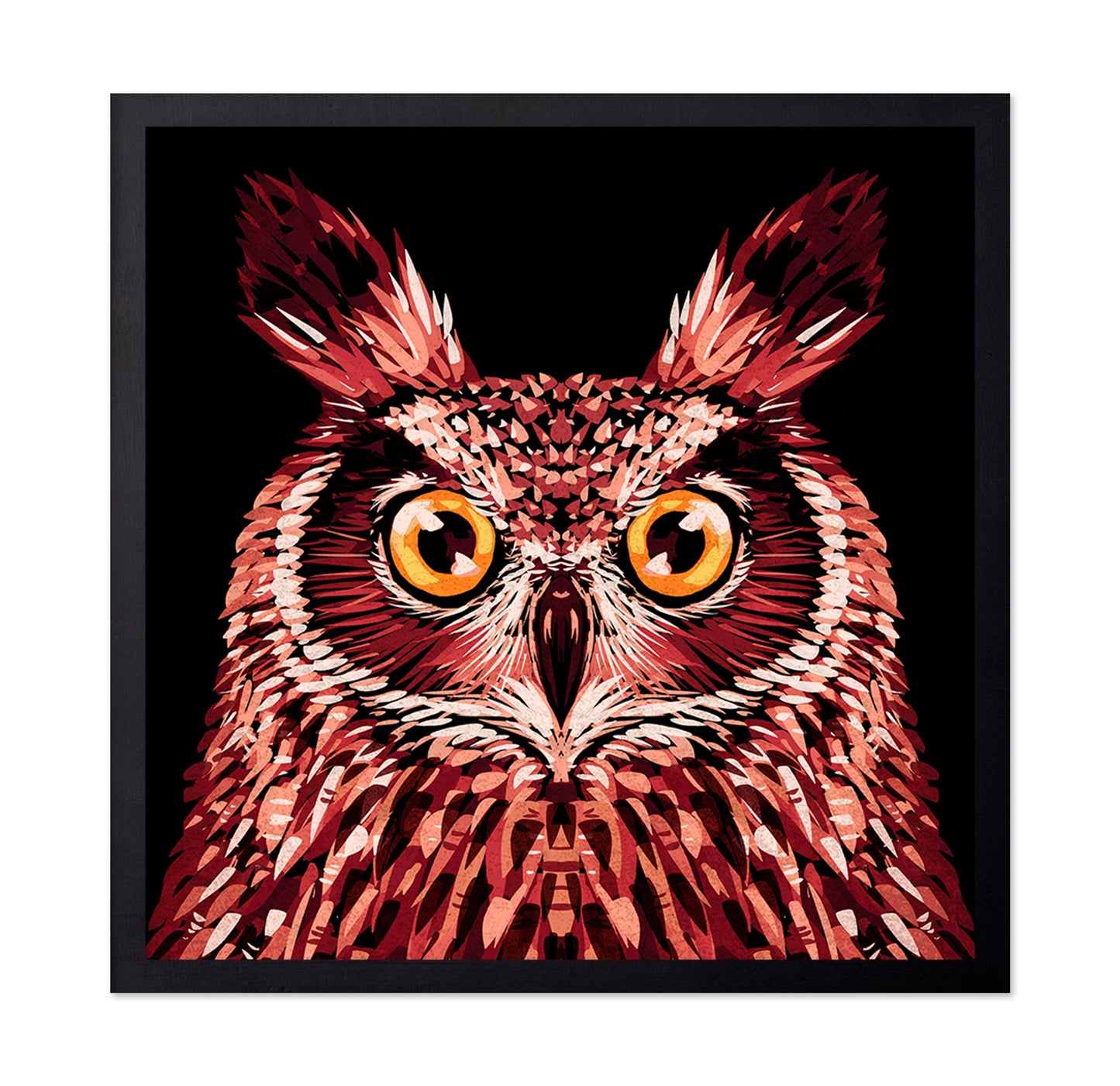 Crimson Owl Gaze