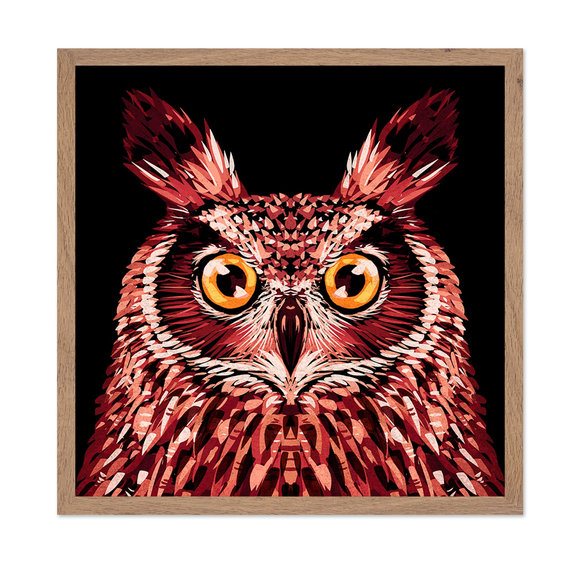 Crimson Owl Gaze