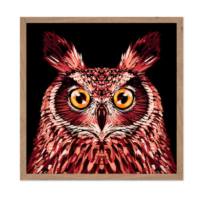 Crimson Owl Gaze