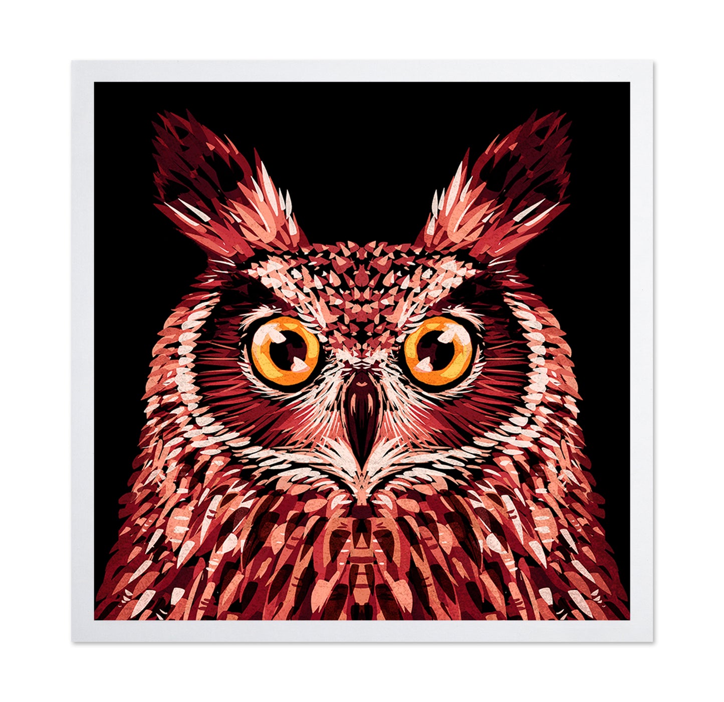 Crimson Owl Gaze