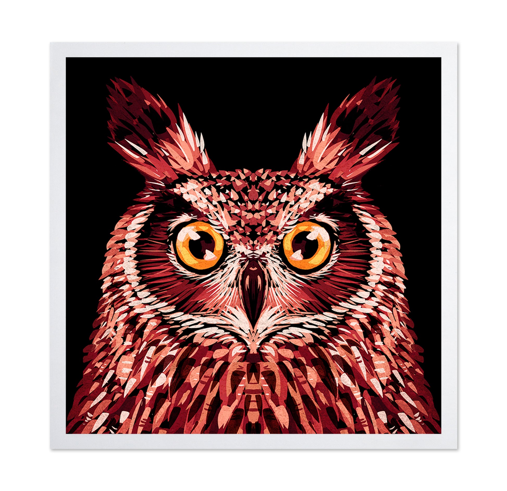 Crimson Owl Gaze