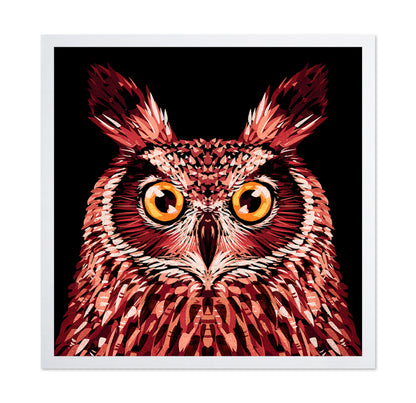 Crimson Owl Gaze