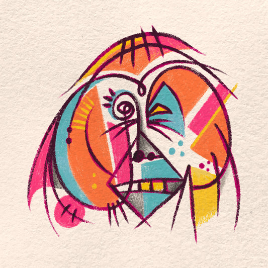 Abstract Orangutan Face