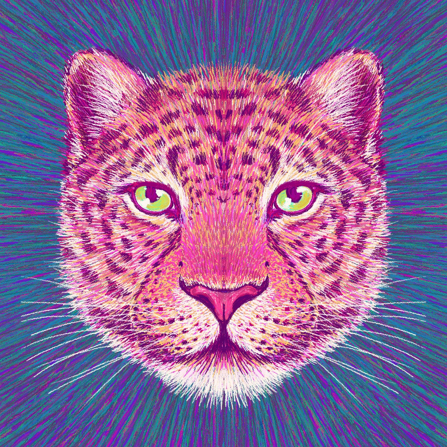 Neon Leopard Gaze