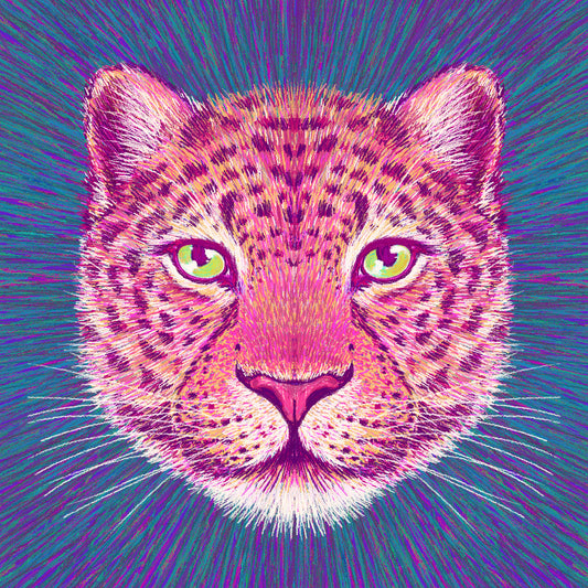 Neon Leopard Gaze