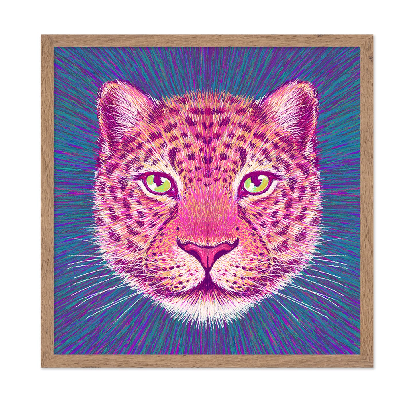 Neon Leopard Gaze
