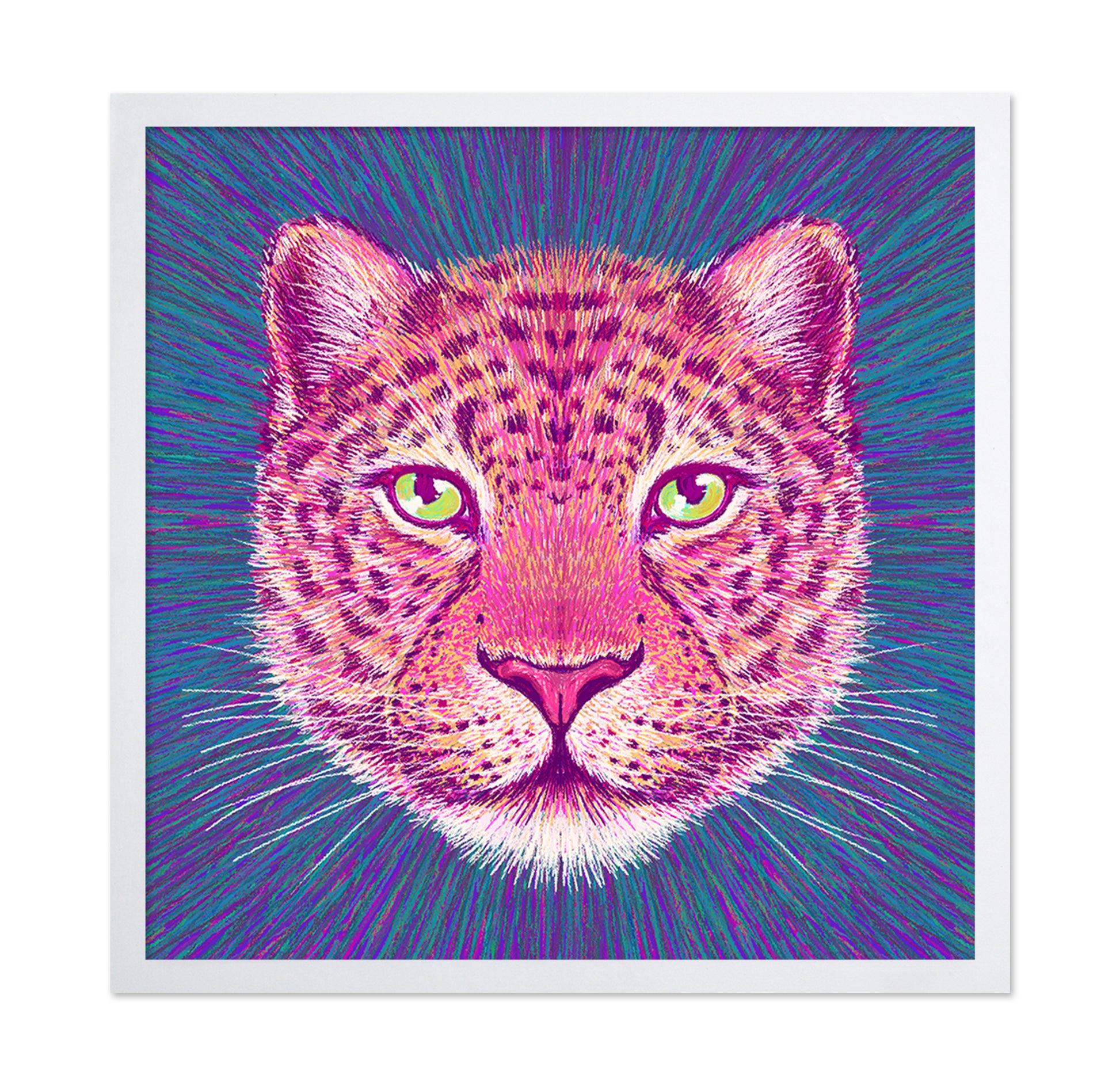 Neon Leopard Gaze