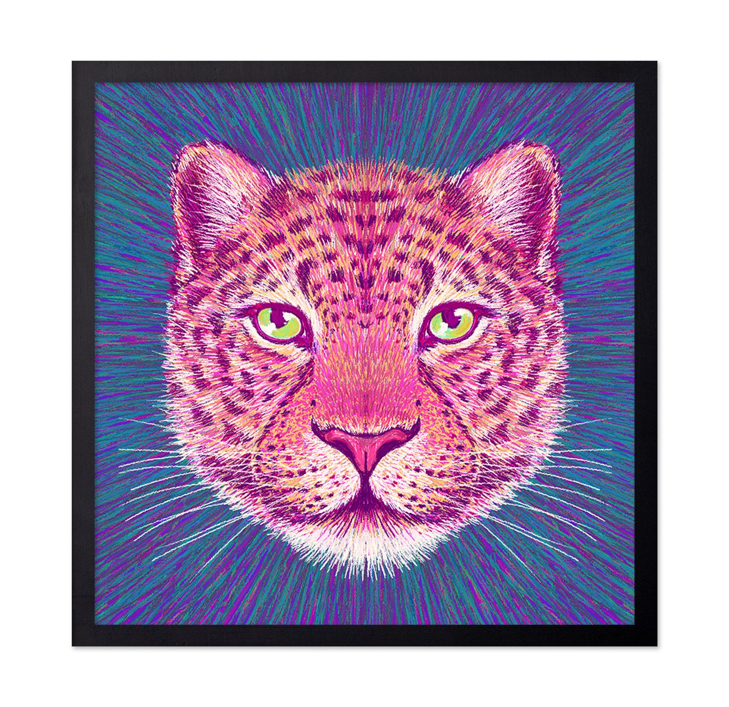 Neon Leopard Gaze