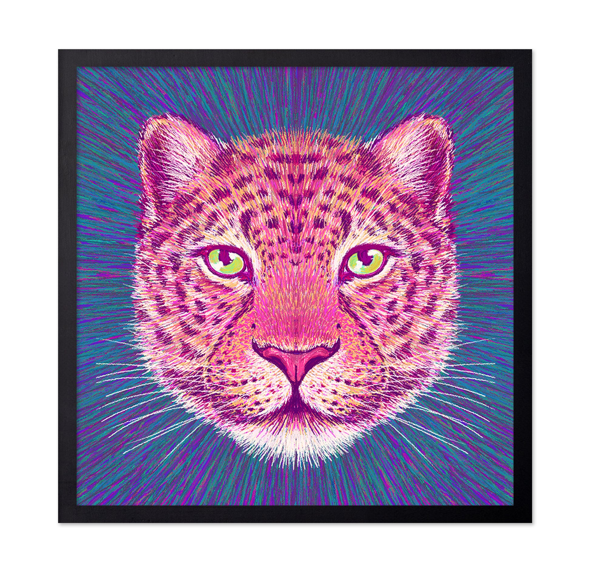 Neon Leopard Gaze