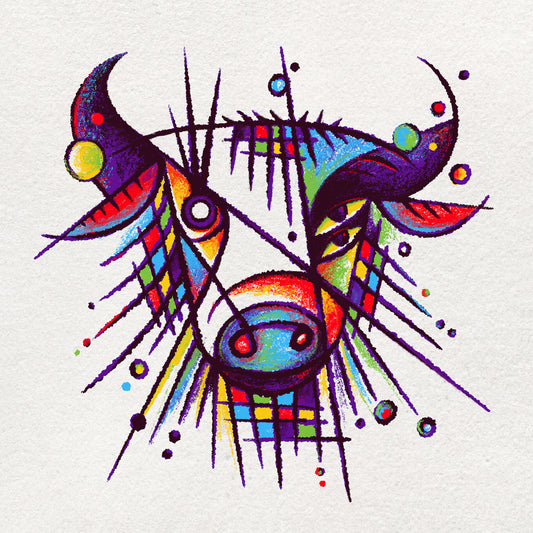 Abstract Bison Face