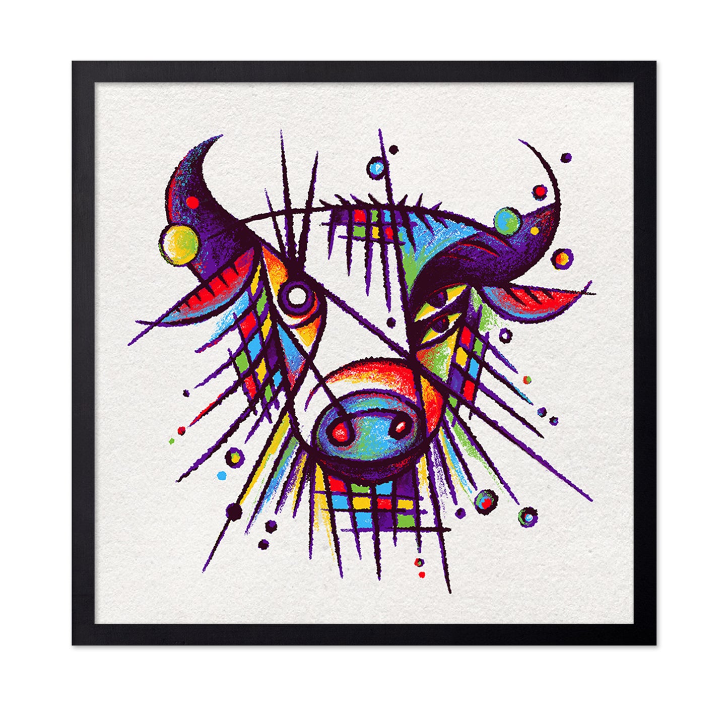 Abstract Bison Face