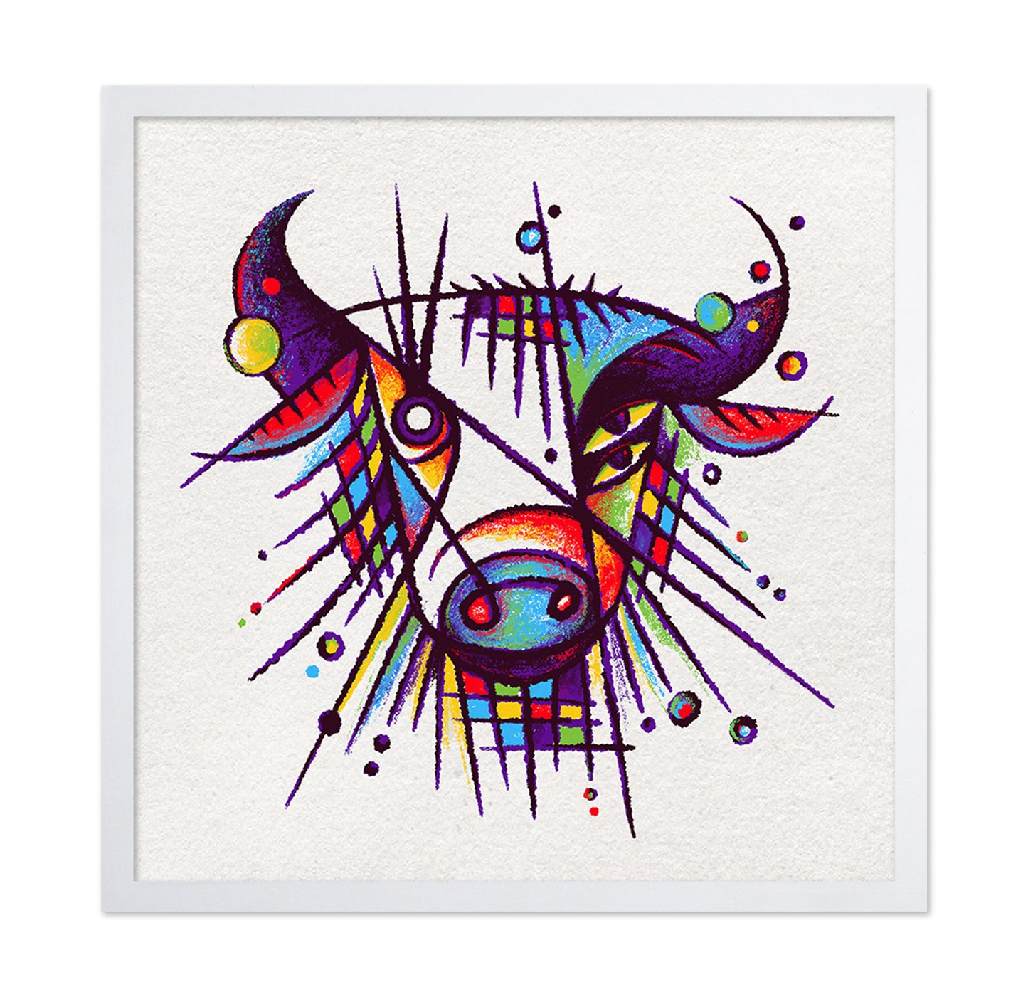 Abstract Bison Face