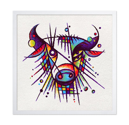 Abstract Bison Face
