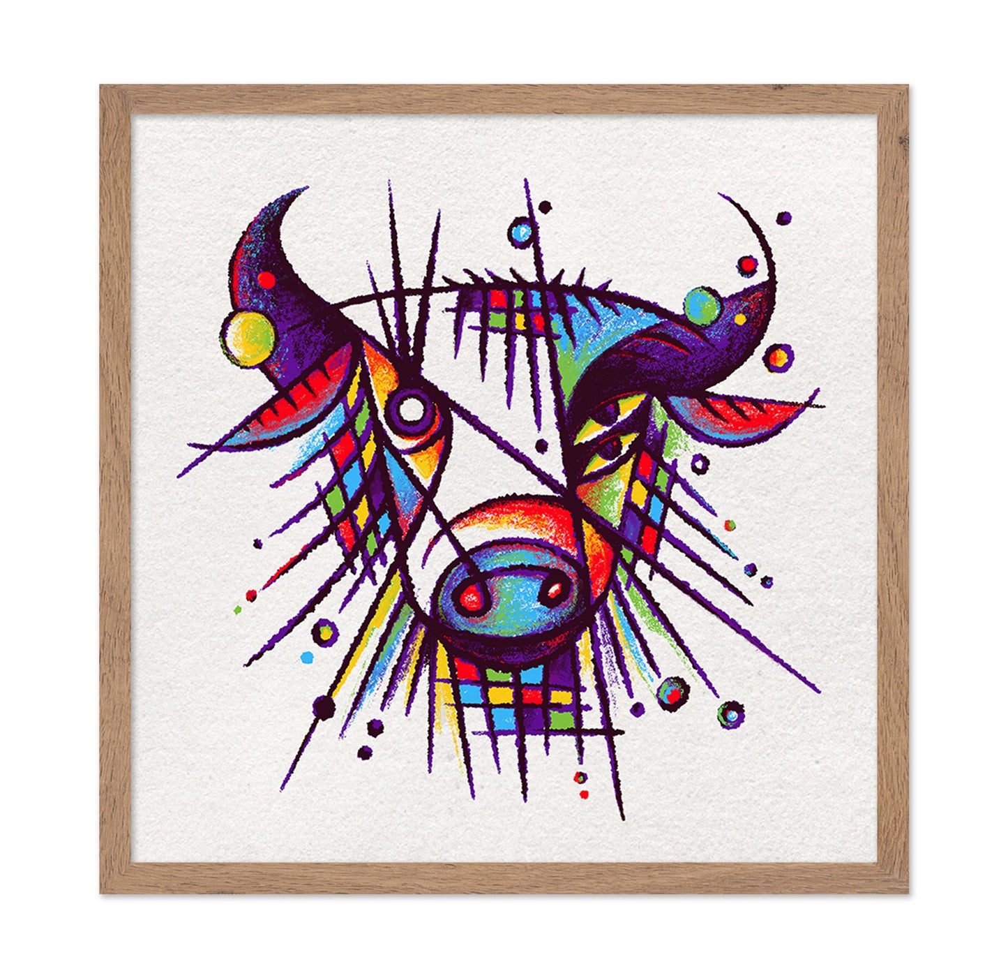 Abstract Bison Face