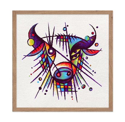 Abstract Bison Face