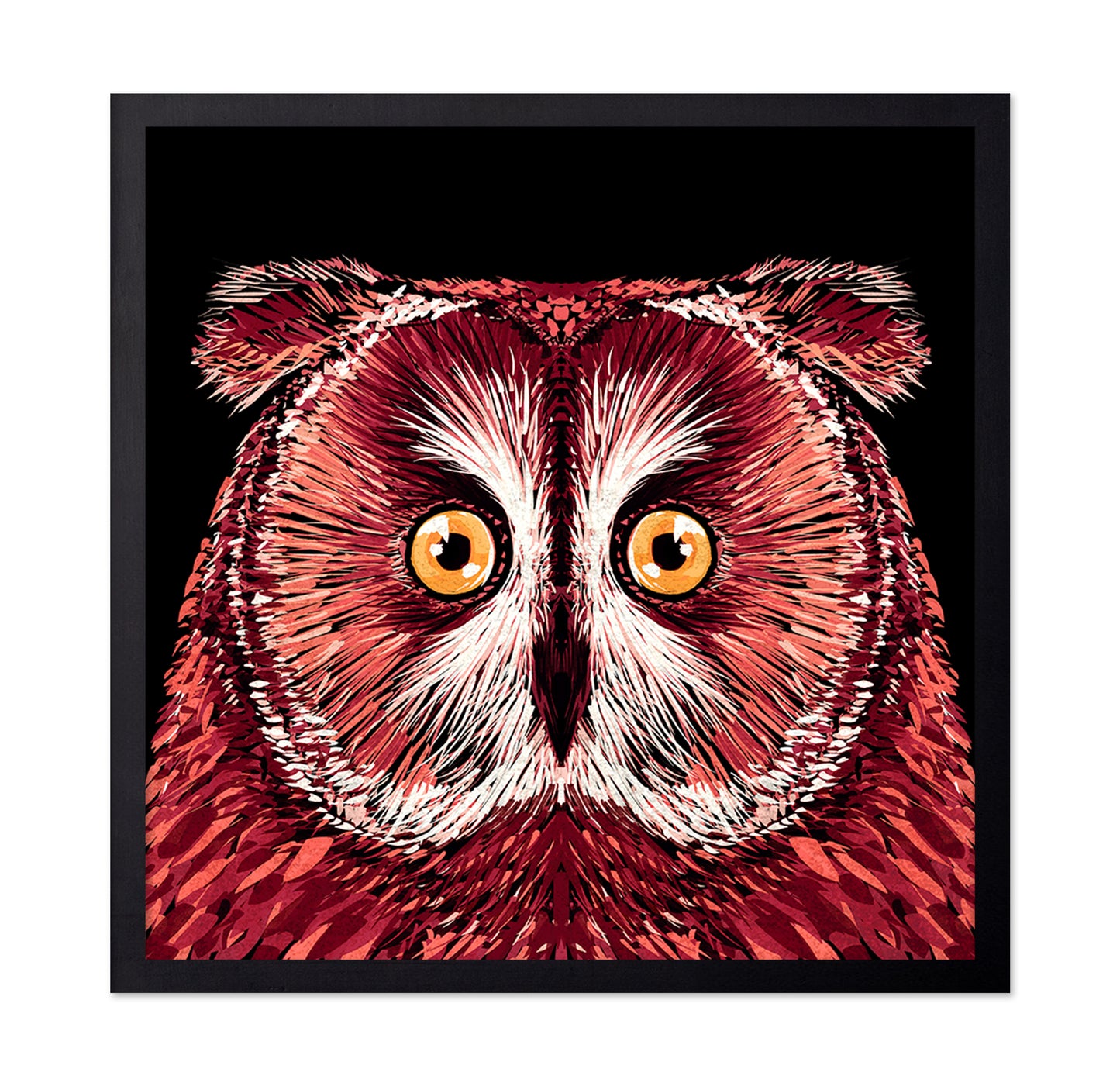 Crimson Owl Face