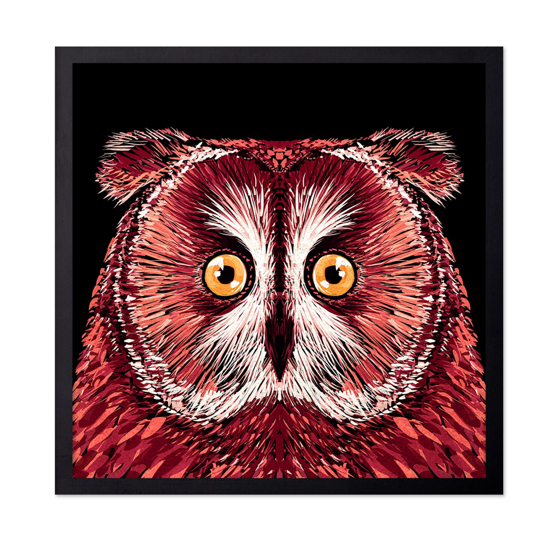 Crimson Owl Face